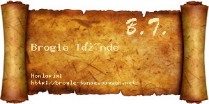 Brogle Tünde névjegykártya
